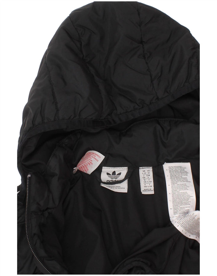Adidas Chaqueta acolchada con capucha para niño 4-5 años Negro Poliéster