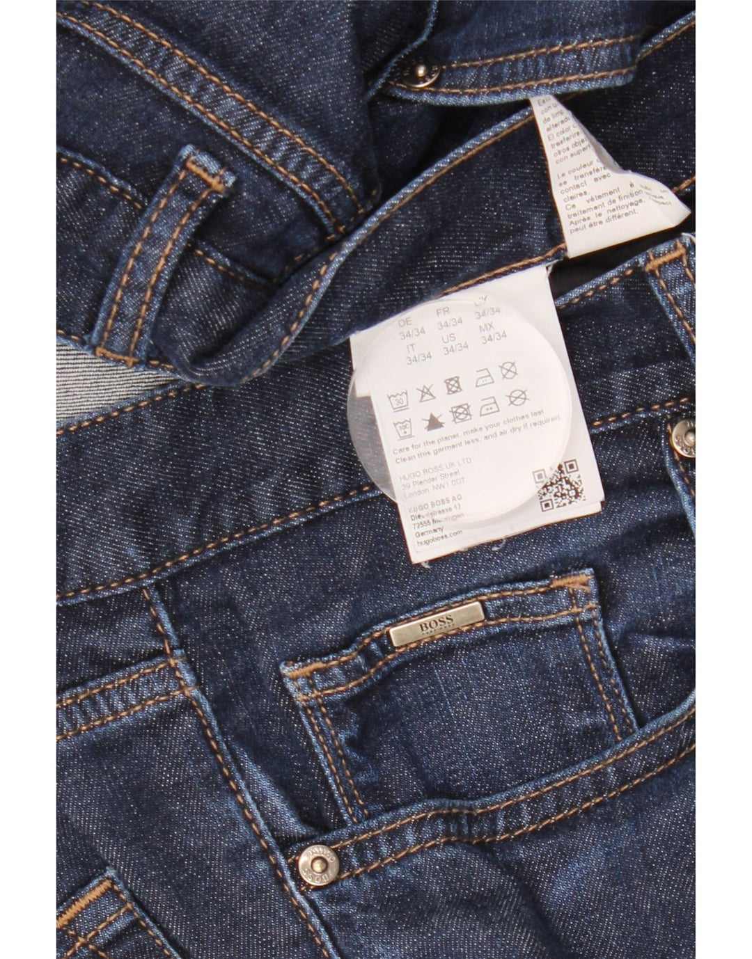 Vaqueros ajustados para hombre HUGO BOSS W34 L34 Algodón azul marino