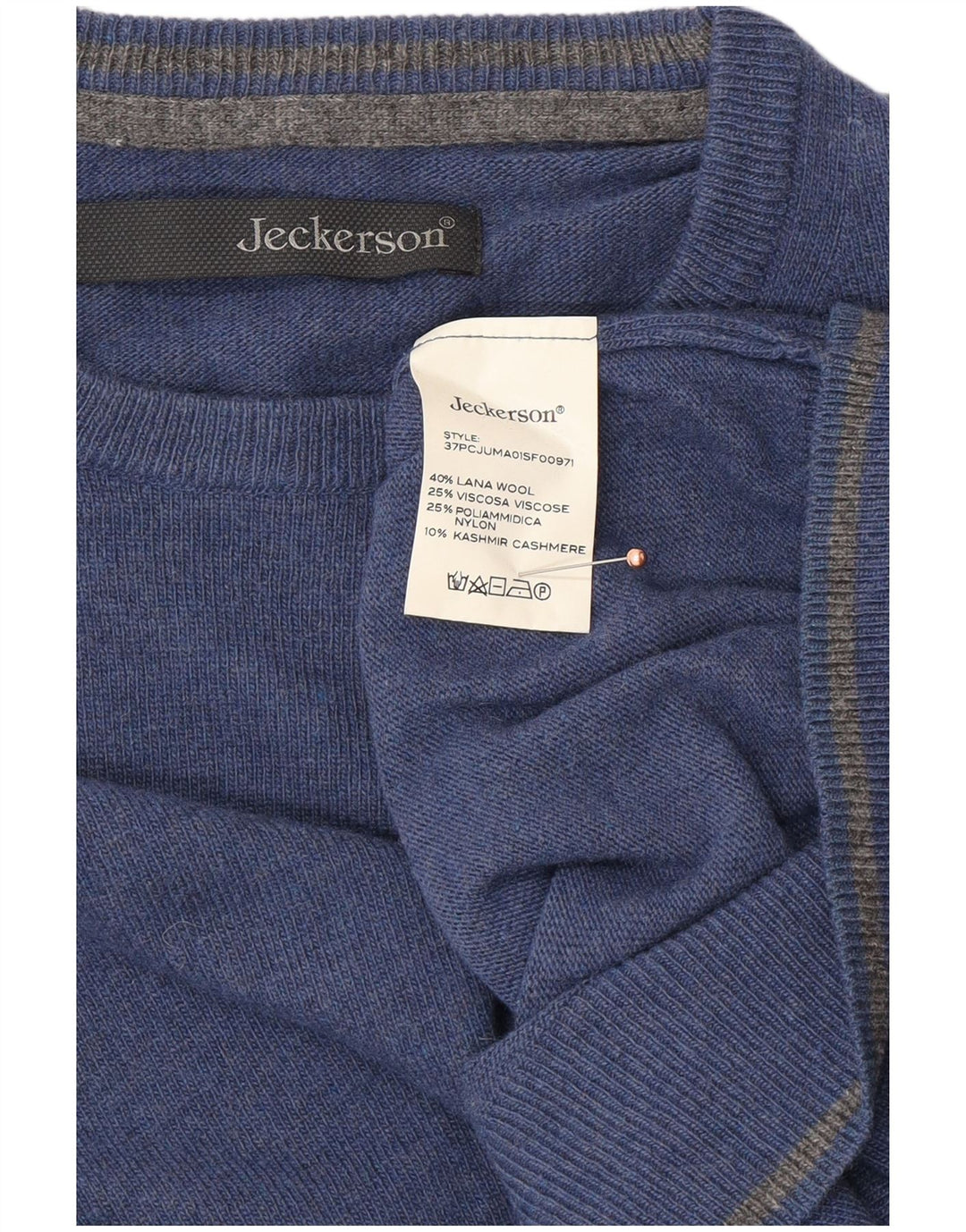 JECKERSON Jersey de cuello redondo para hombre, color azul pequeño