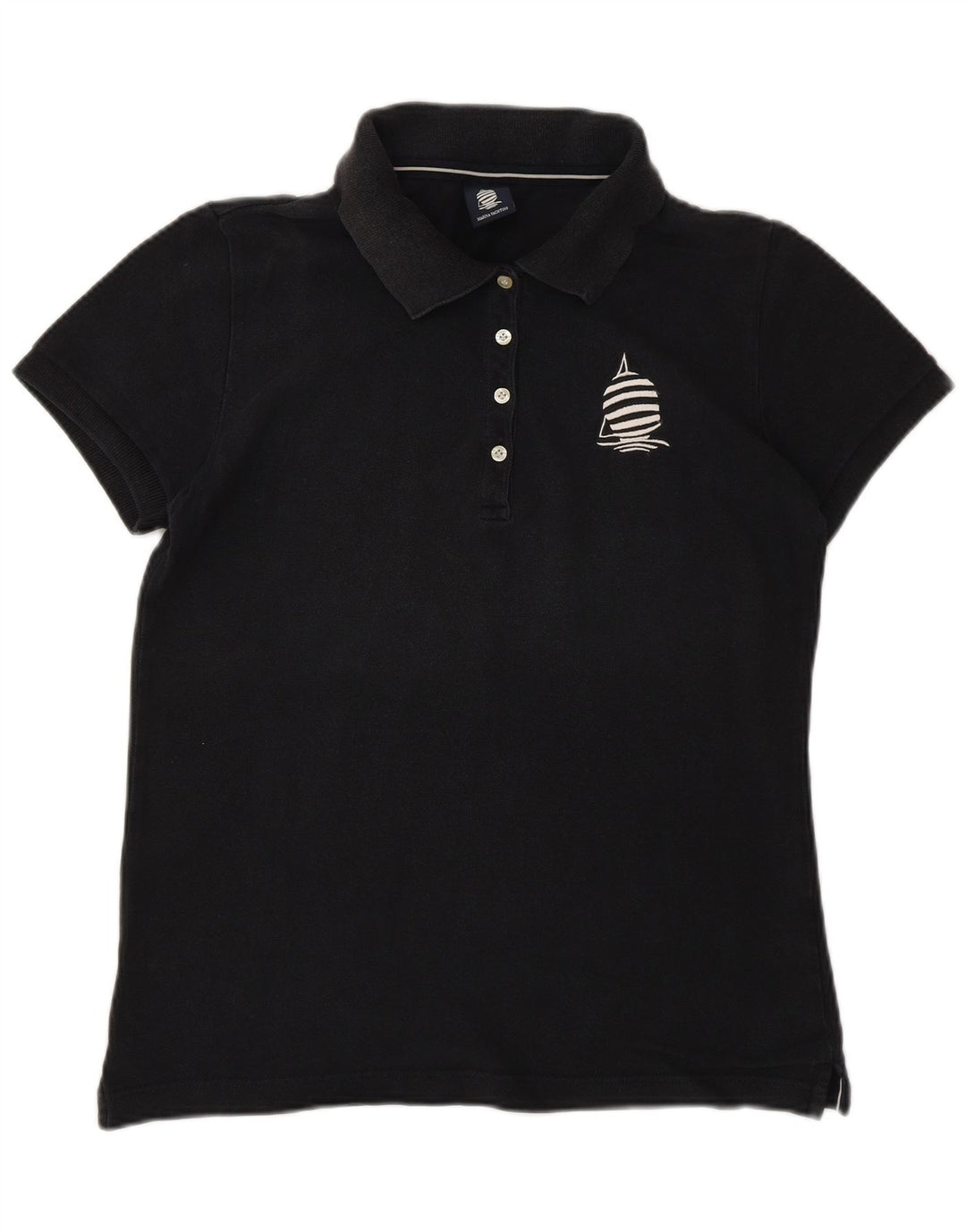 MARINA YACHTING Polo para mujer UK 44 Grande Algodón negro