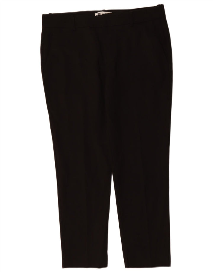 ZARA Pantalón chino slim para mujer EU 42 Large W32 L27 Algodón negro