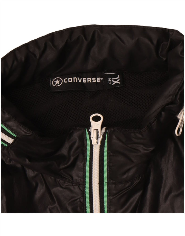 Converse Chaqueta cortavientos para hombre UK 42 XL Poliéster negro
