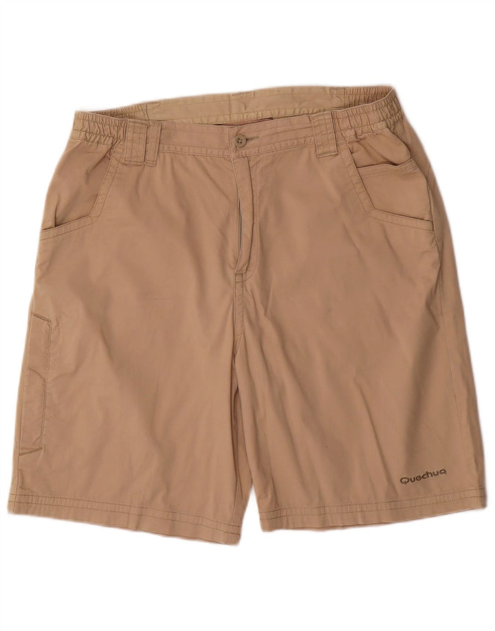 Decathlon Hombre Quechua Cargo Shorts W34 Grande Algodón Beige