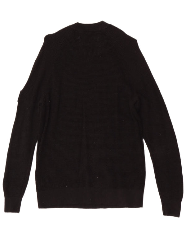 Calvin Klein Jeans Hombre Cuello Redondo Jersey Suéter Pequeño Lana Negra