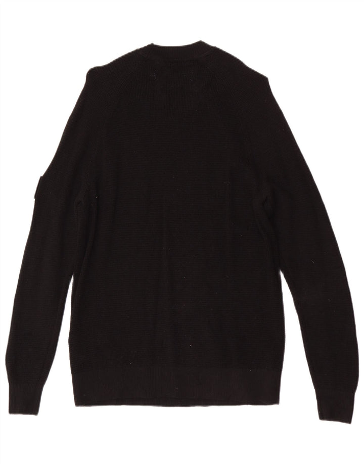 Calvin Klein Jeans Hombre Cuello Redondo Jersey Suéter Pequeño Lana Negra