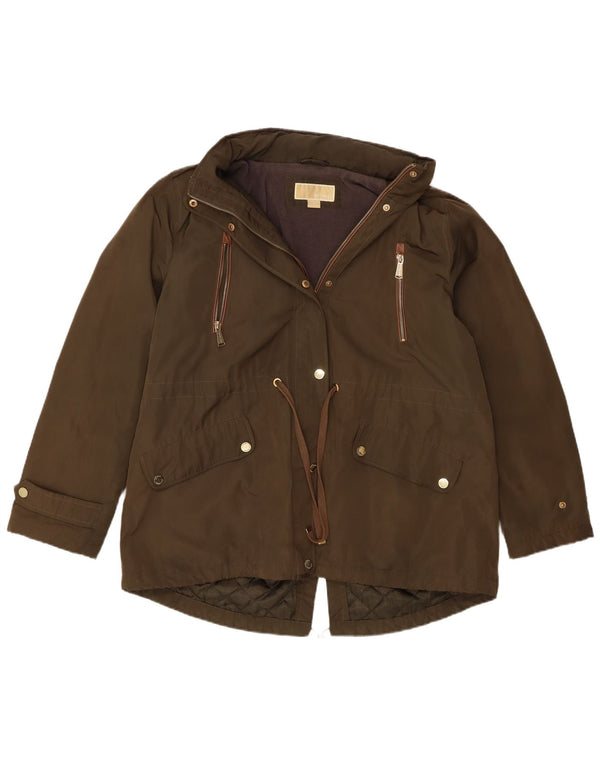 Michael Kors Parka con capucha para mujer UK 40 XL Caqui Poliéster