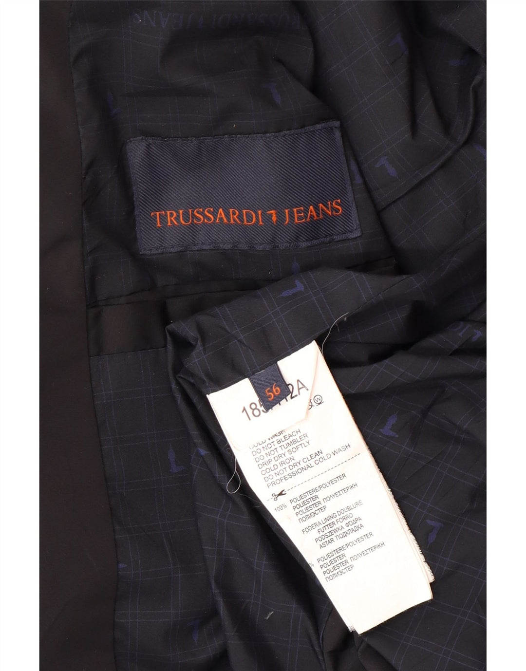 TRUSSARDI JEANS Chaqueta acolchada para hombre IT 56 3XL Negro Poliéster
