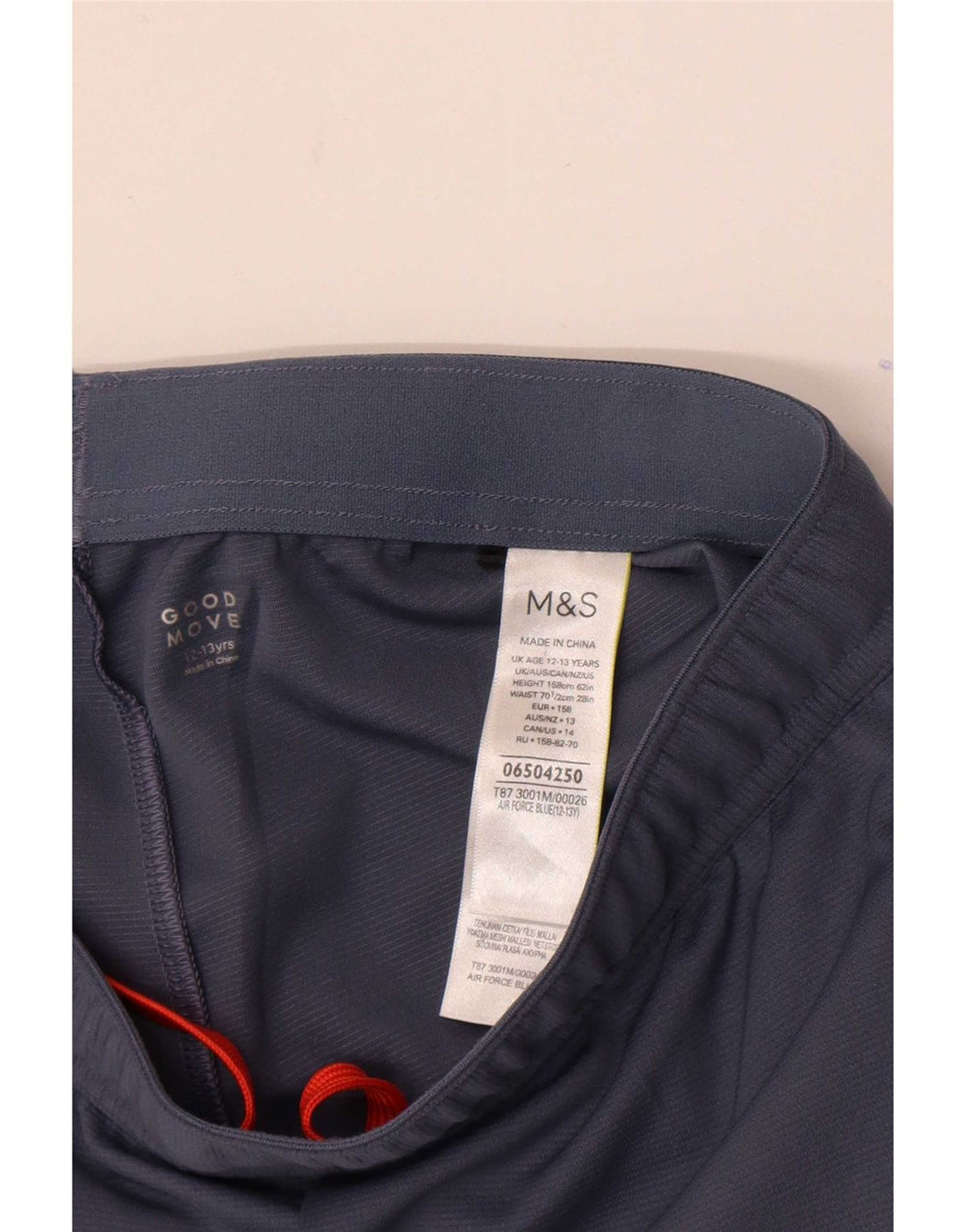 Marks & Spencer Pantalones cortos deportivos para niño 12-13 años Azul marino Poliéster