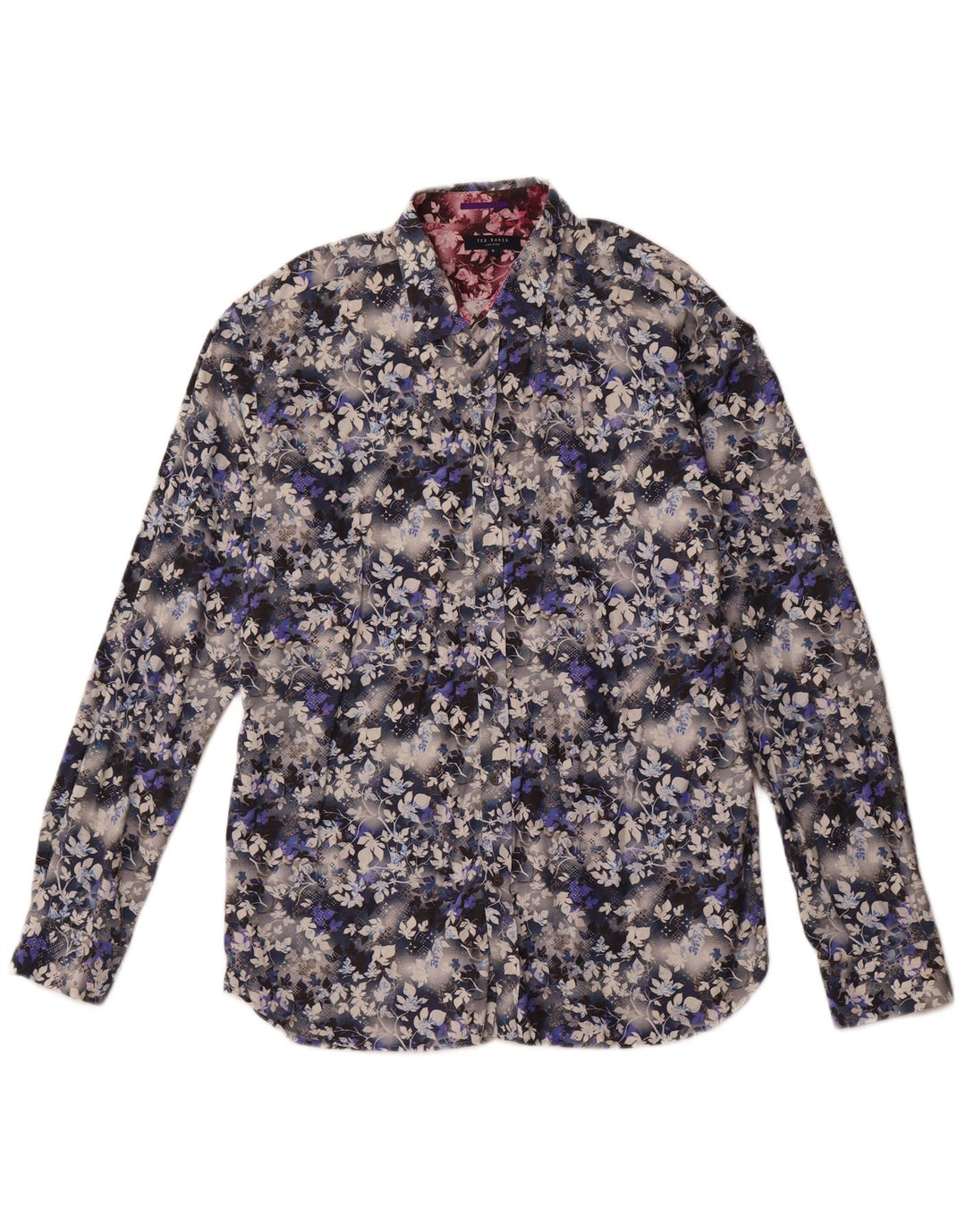 TED BAKER Camisa para hombre Talla 5 XL Algodón floral multicolor
