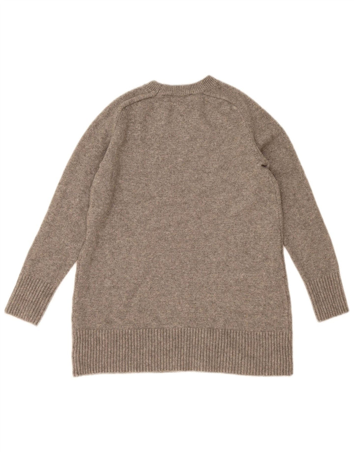 Zara - Jersey con cuello barco para mujer, talla 40, poliéster moteado en gris medio