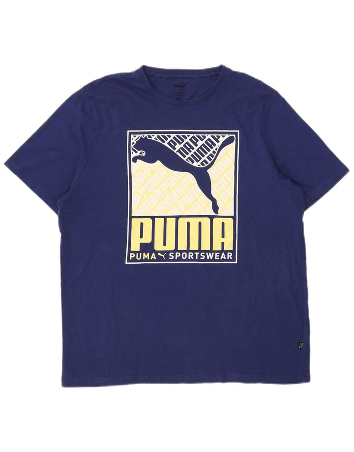 Puma - Camiseta gráfica para hombre, talla grande, color azul
