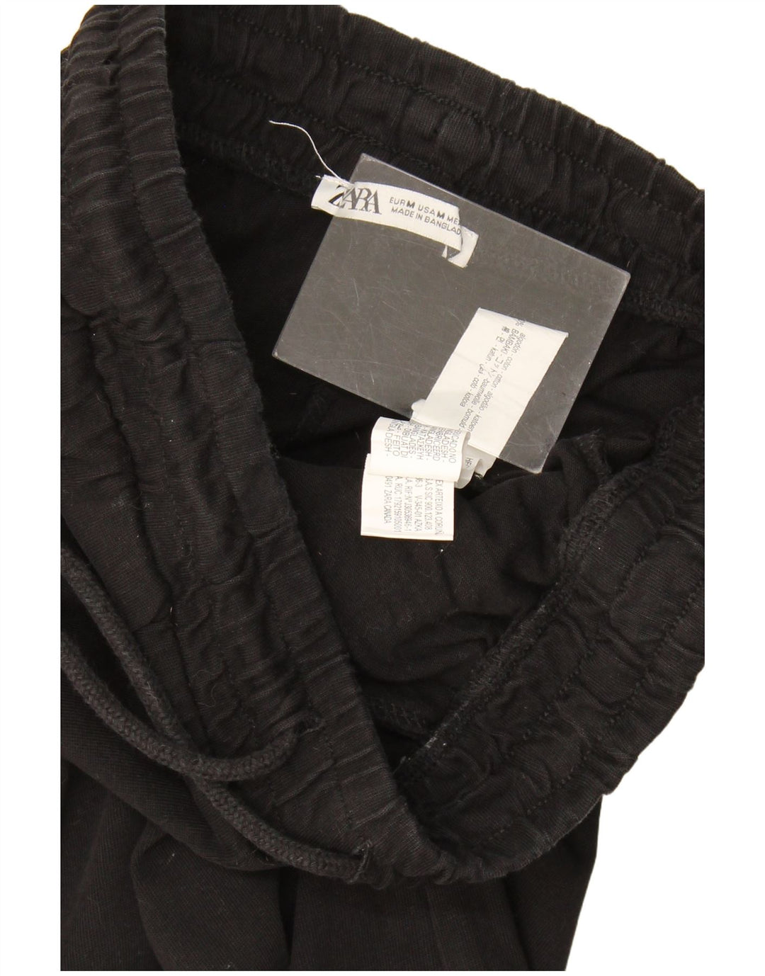 Zara Mujer Pantalón Chándal UK 44 Mediano Negro Algodón