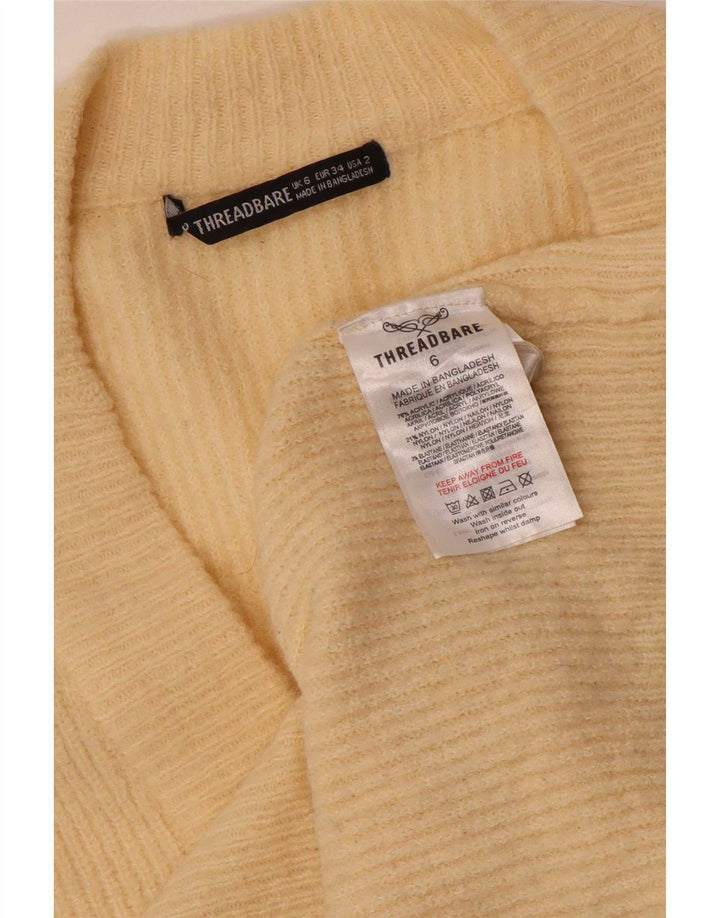 Threadbare Suéter tipo cárdigan extragrande para mujer UK 6 XS Acrílico beige