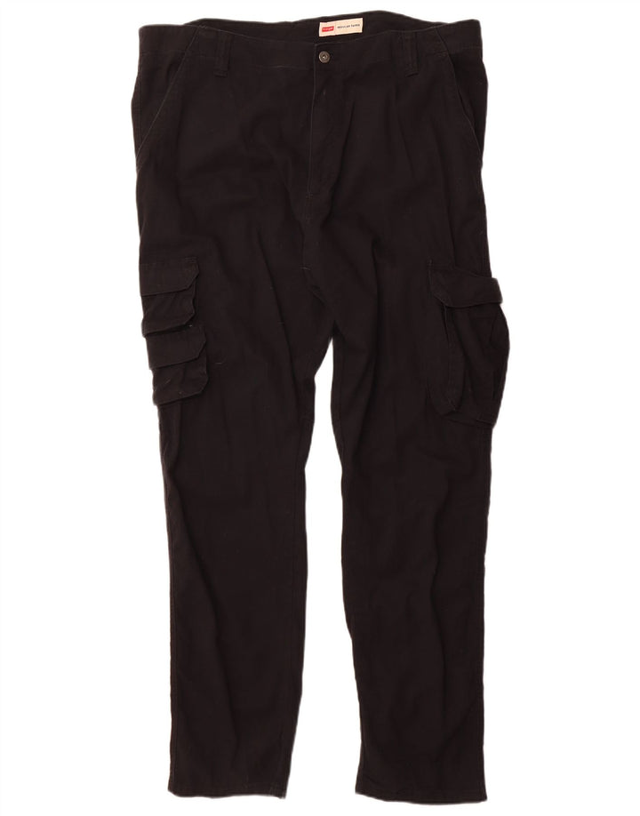Wrangler Pantalones cargo cónicos regulares para hombre W38 L32 Algodón negro