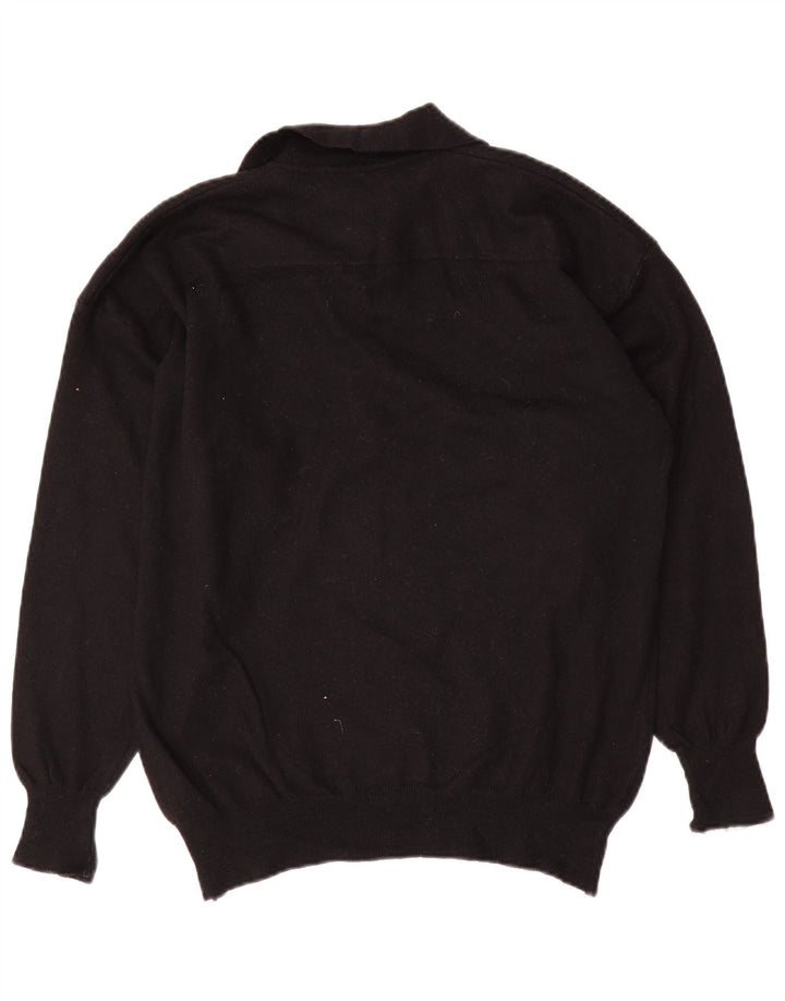 BYBLOS Suéter tipo jersey con cuello tipo polo para mujer UK 40 Mediano Lana negra