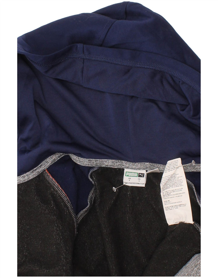 PUMA Sudadera con capucha y cremallera gráfica para niños 5-6 años Gris Poliéster color block