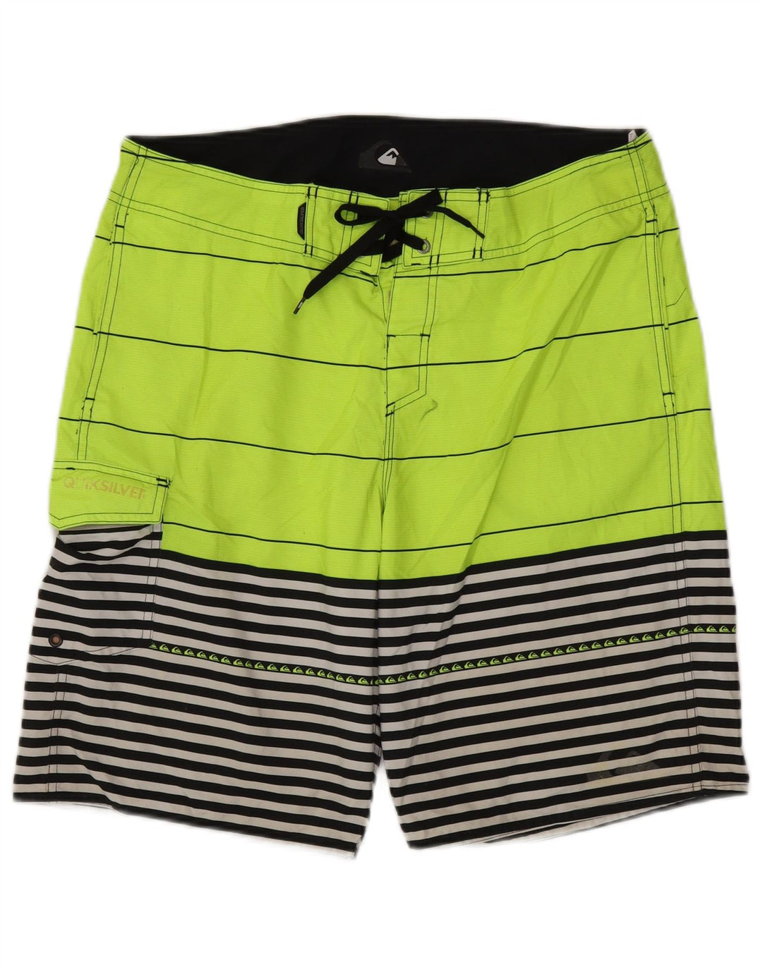 QUIKSILVER Bañador Hombre Poliéster Rayas Verdes Grandes