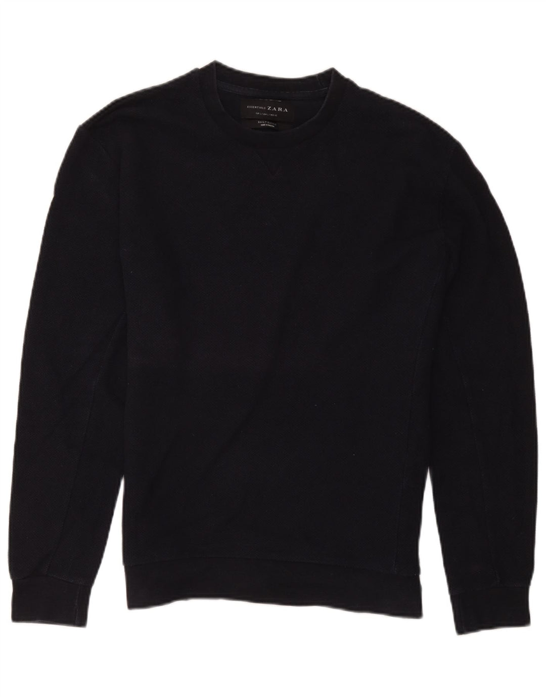 Zara Hombre Sudadera Jumper Large Azul Marino Algodón