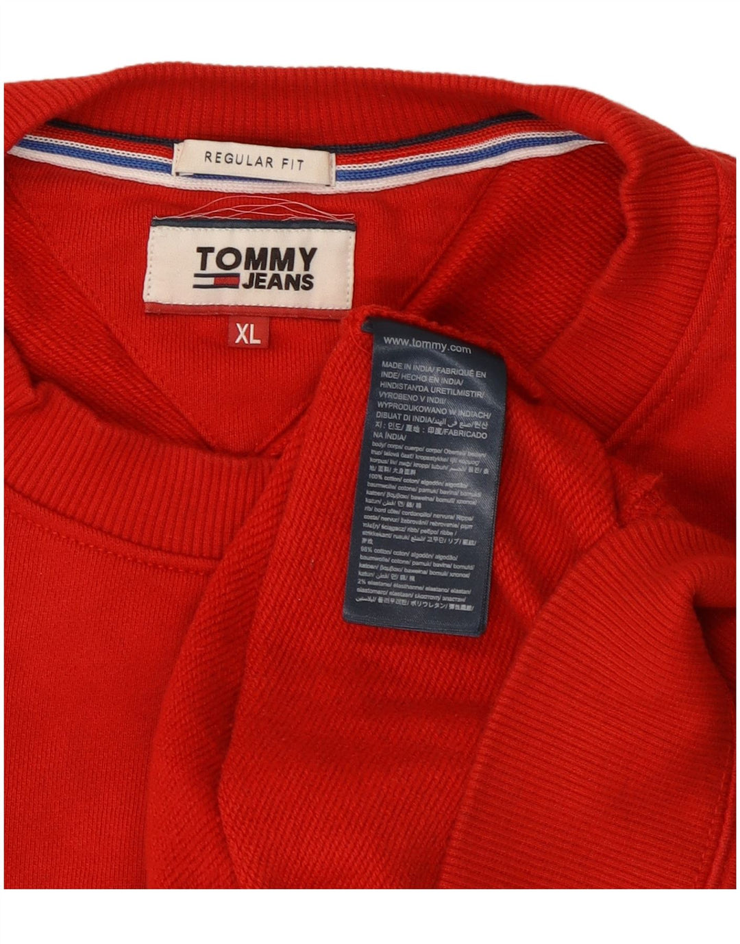 Tommy Hilfiger Hombre Graphic Regular Fit Sudadera Jumper XL Algodón Rojo