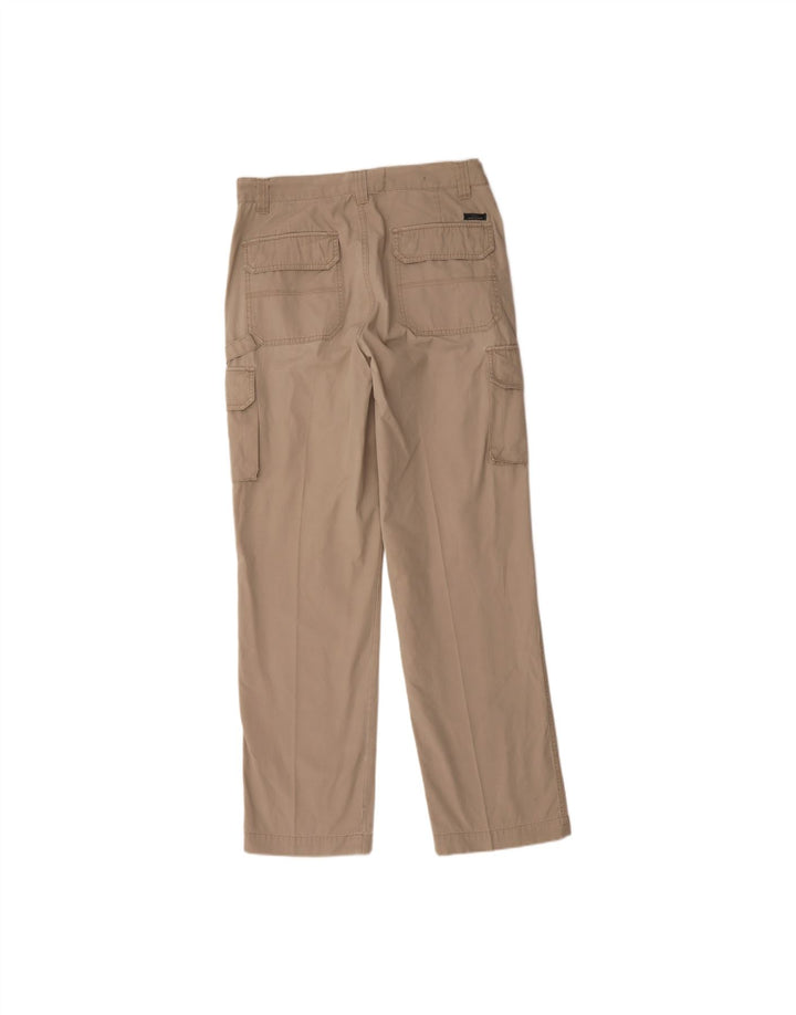 VINTAGE Mens Straight Cargo Trousers Medium W32 L32 Beige Cotton