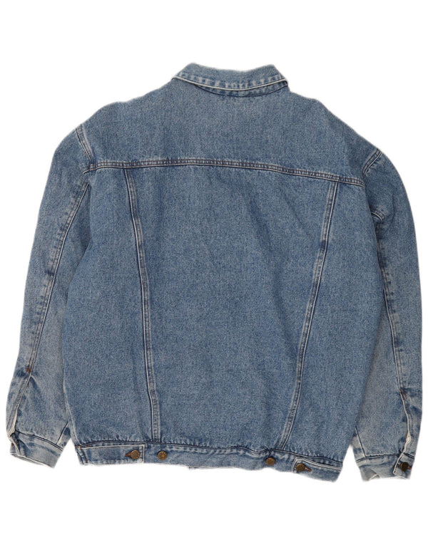 Vintage hombres denim Sherpa chaqueta Reino Unido 40 azul grande