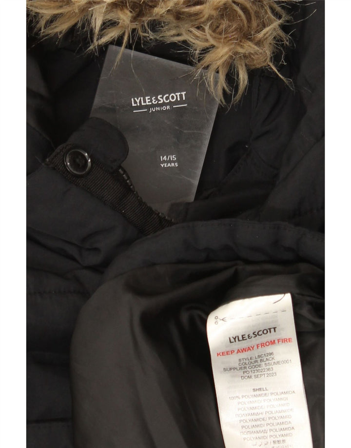 Lyle & Scott Chaqueta acolchada con capucha para niño 14-15 años Poliamida negro
