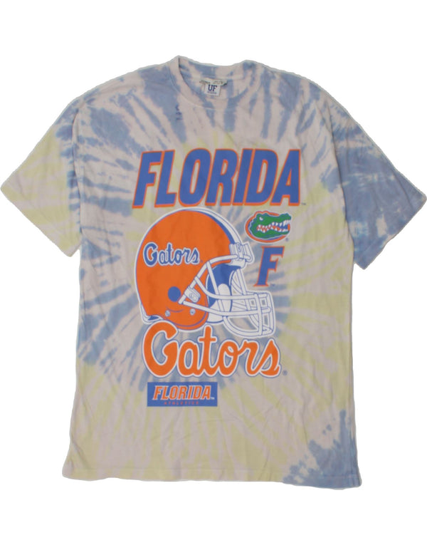 PULL & BEAR Mens Florida Graphic T-Shirt Top Small White Tie Dye Cotton