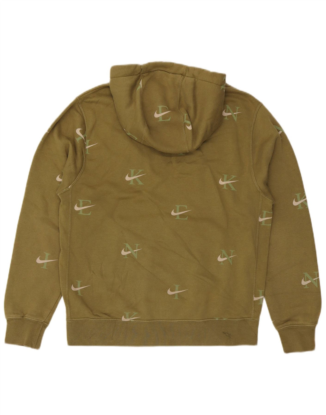 Nike Jersey con capucha gráfica de algodón caqui mediano