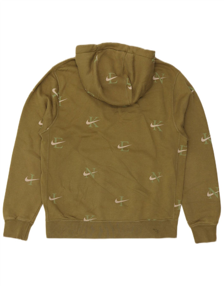Nike Jersey con capucha gráfica de algodón caqui mediano