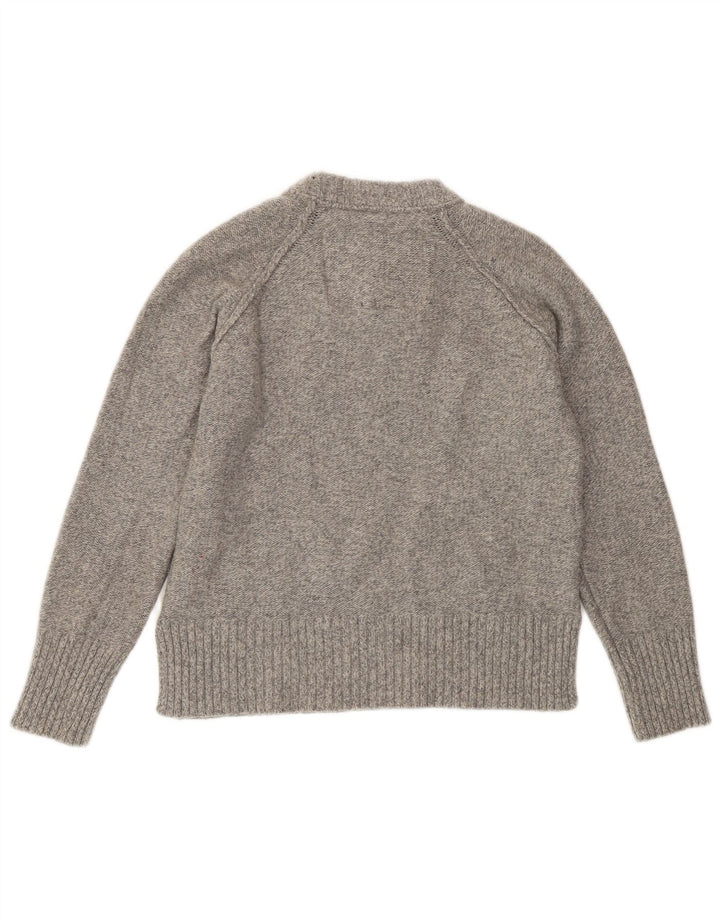 Superdry Jersey de cuello redondo para mujer, talla 40, lana gris pequeña