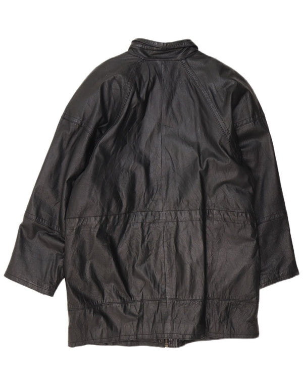 Chaqueta de cuero vintage para mujer EU 40 Medio Negro