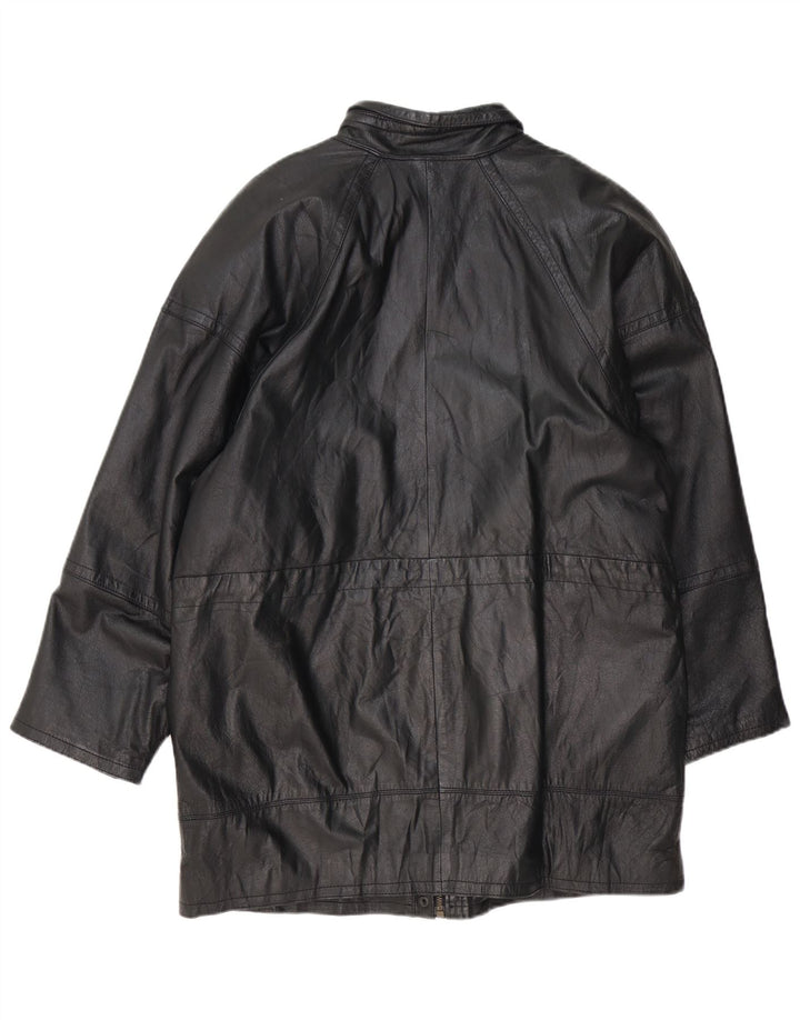 Chaqueta de cuero vintage para mujer EU 40 Medio Negro
