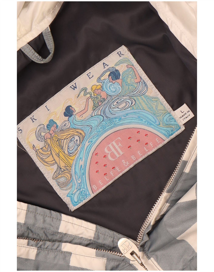 Belfe & Belfe Chaqueta de esquí extragrande con capucha para mujer UK 46 Large Grey Gingham