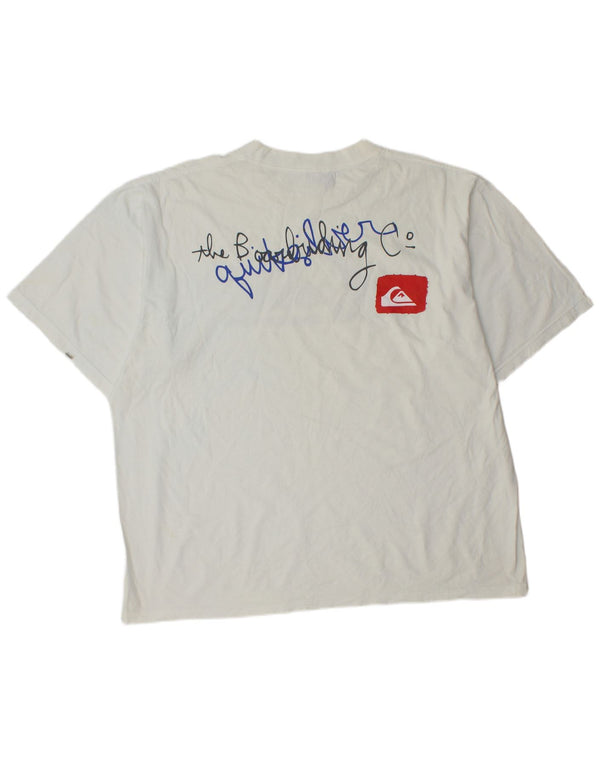 Quiksilver Camiseta gráfica para hombre Top 2XL Algodón blanco