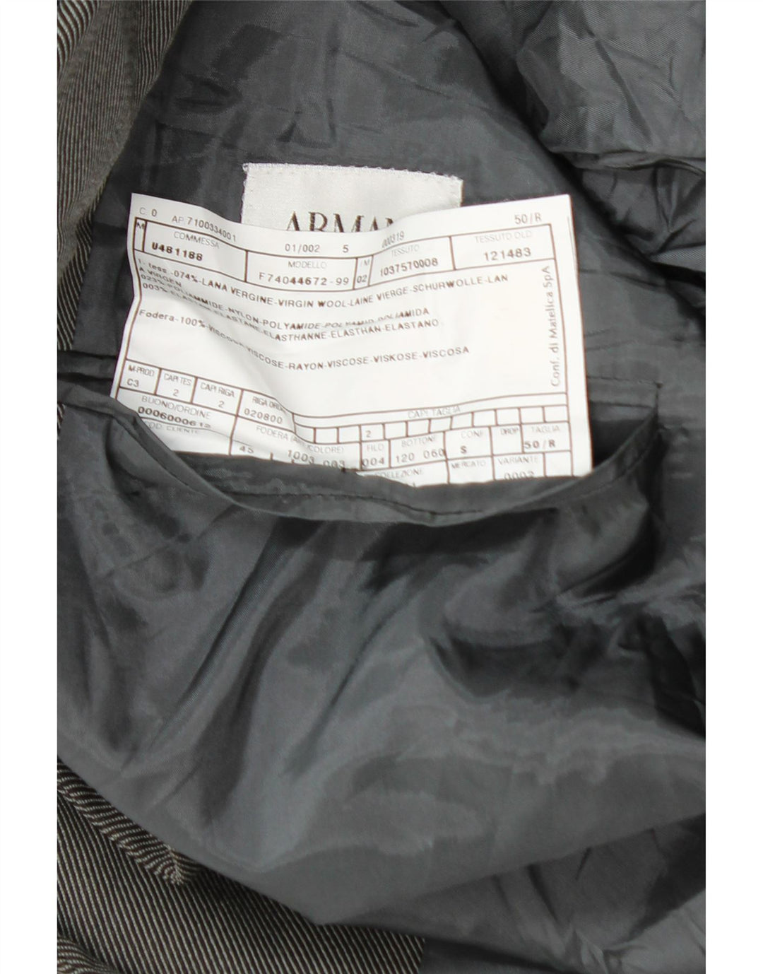 Armani Collezioni Chaqueta tipo blazer de 3 botones para hombre IT 50 Lana gris medio