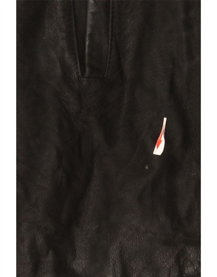 Desi Chaqueta de cuero con doble botonadura para hombre UK 42 XL Cuero negro