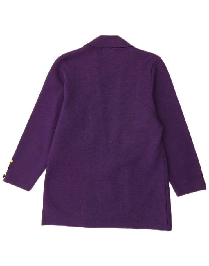 Vintage mujer 3 botones Blazer chaqueta Reino Unido 10 pequeño púrpura