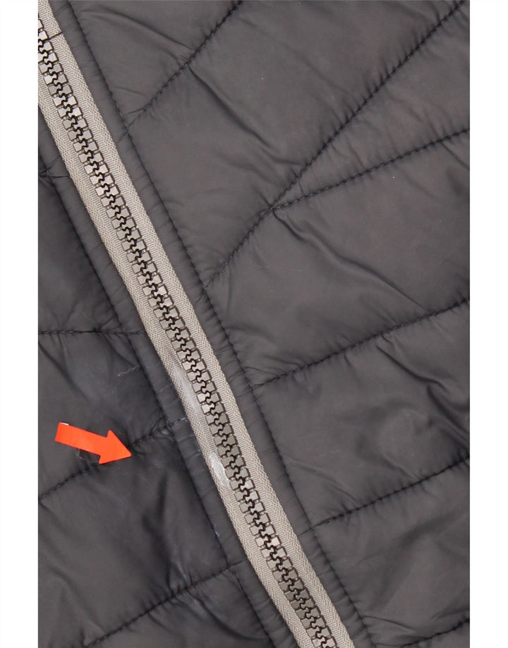 Superdry Hombre Chaqueta Acolchada Con Capucha UK 36 Small Negro Colorblock Poliéster