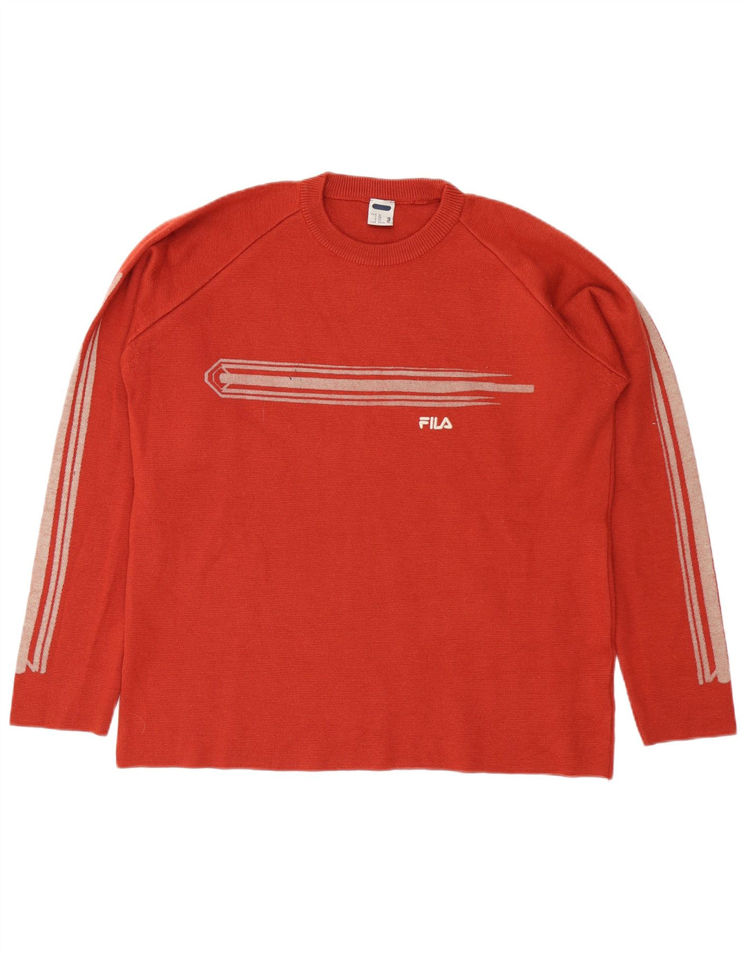 Fila Hombre Crew Neck Jumper Sweater XL Rojo Colorblock Lana