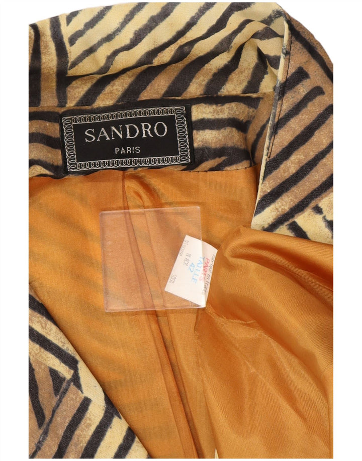 Sandro Blazer Estampado De 2 Botones IT 42 Marrón Medio A Rayas
