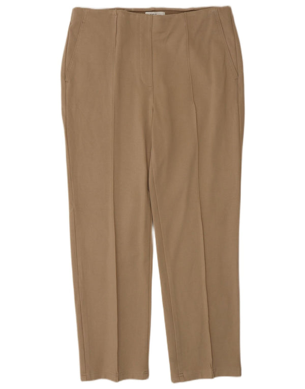 Marks & Spencer Womens Straight Chino Trousers UK 14 Large W32 L27 Beige