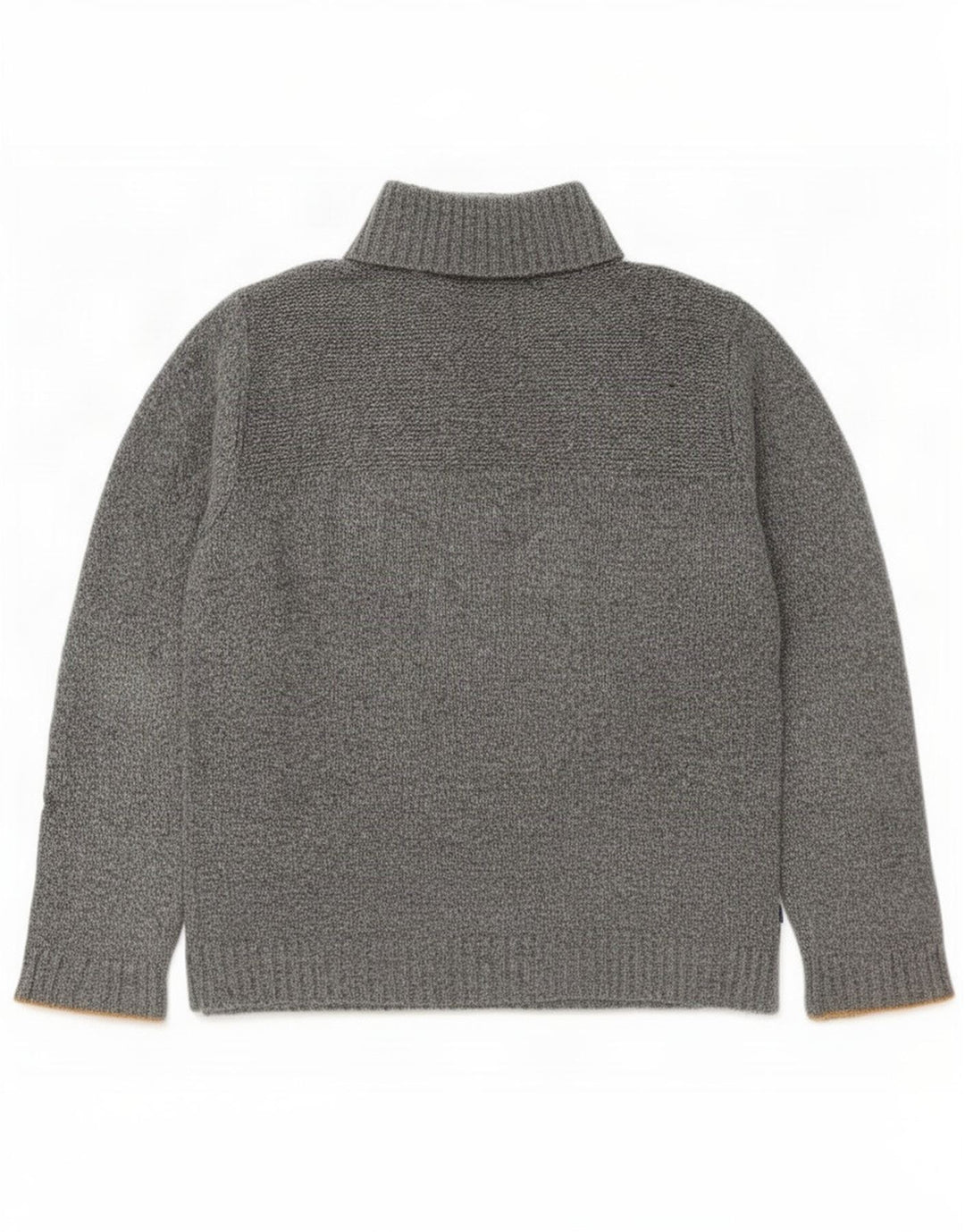 Jersey de hombre con cuello abotonado de lana moteada gris grande de Fat Face