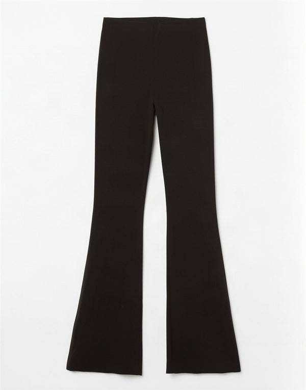 Topshop Pantalones casuales acampanados para mujer UK 10 Small W28 L32 Viscosa negra