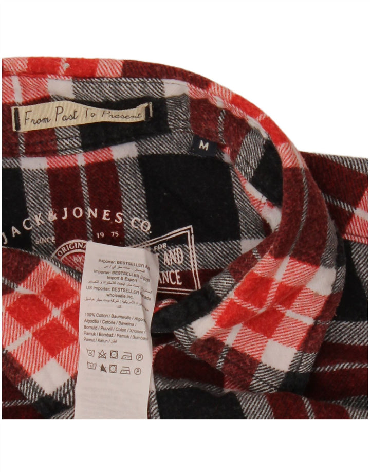 JACK & JONES Camisa de franela de hombre Medium Red Check Cotton