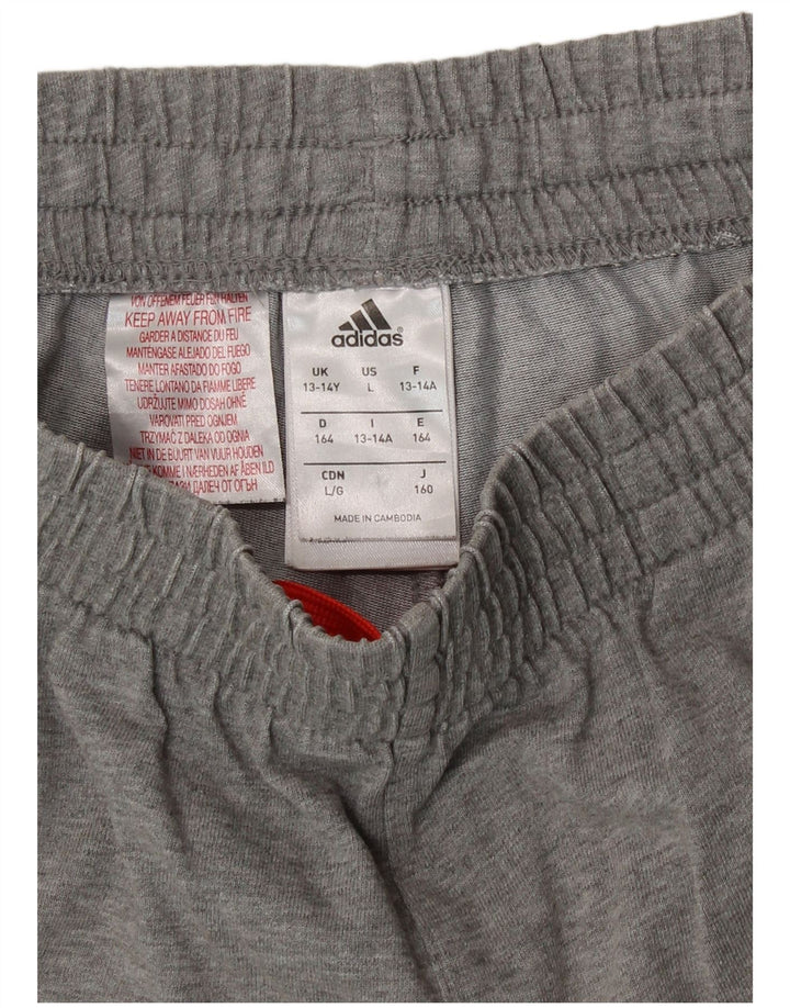 Adidas Pantalones cortos deportivos para niños 13-14 años Gris moteado