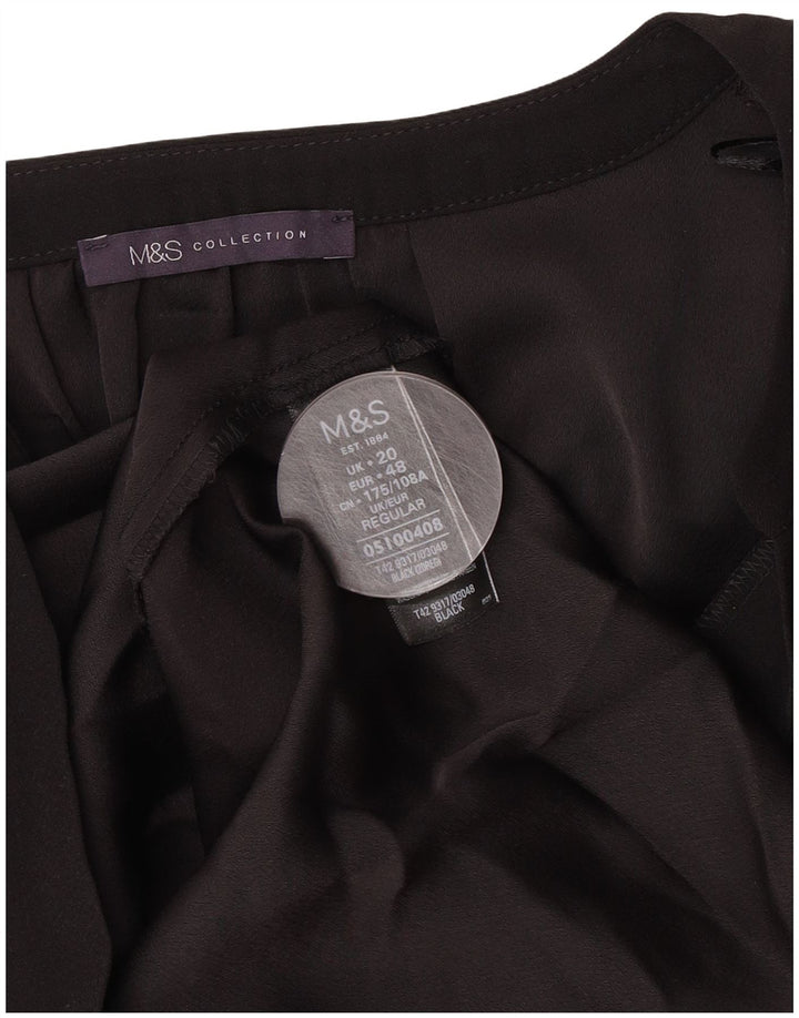 Marks & Spencer Vestido recto de manga 3/4 para mujer UK 20 2XL Poliéster negro