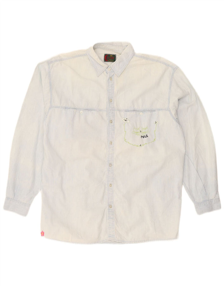 CLARK Camisa para hombre grande azul