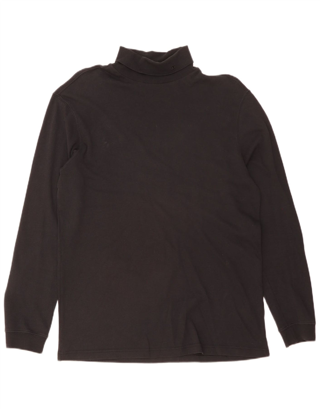 Champion Hombre Roll Neck Top Manga Larga XL Algodón Negro
