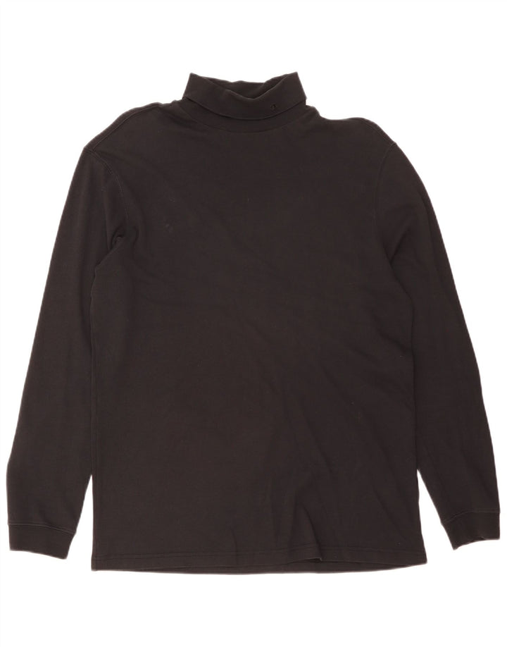 Champion Hombre Roll Neck Top Manga Larga XL Algodón Negro