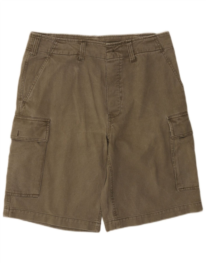 Vintage hombres cargo pantalones cortos grandes W34 algodón caqui